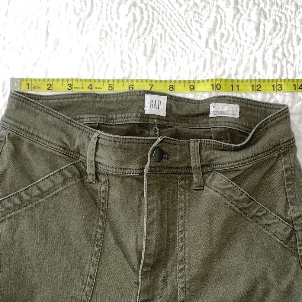 GAP Womens Army‎ Green Skinny Ankle Mid Rise Zip Pockets Cargo Jeans Size 6 - Picture 10 of 12